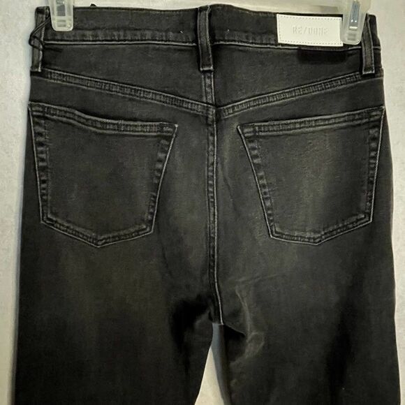 RE/DONE 90s High Rise Ankle Crop Womens Size 29 Reworked Levis Black Denim NEW! - Picture 7 of 15